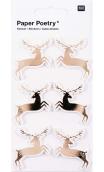 3D stickers, gold deers