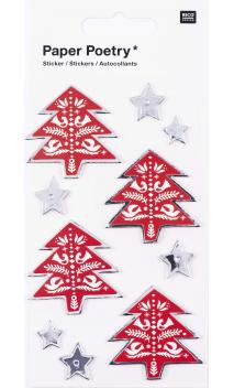 3D stickers, stars and fir trees