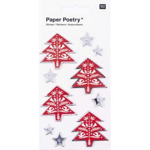 3D stickers, stars and fir trees