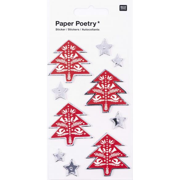 3D stickers, stars and fir trees