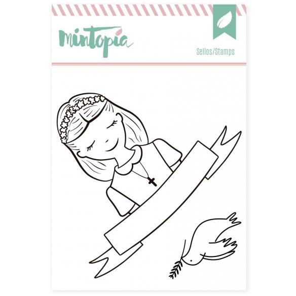 Acrylic Seals Communion Girl 7.5cm x 7.5cm