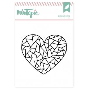 Sellos acrílicos Corazón geométrico 5 cm x 5 cm