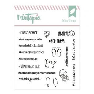 Acrylic stamps Summer hashtags 10 cm x 10 cm
