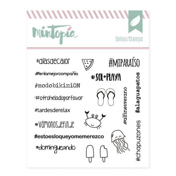 Acrylic stamps Summer hashtags 10 cm x 10 cm