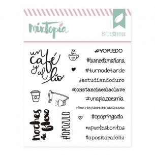 Sellos acrílicos Hashtags para opositoras 10 cm x 10 cm