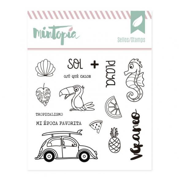 Summer acrylic seals 10 cm x 10 cm