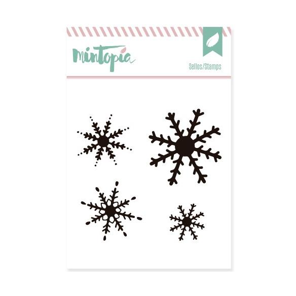 Sellos acrílicos Nieve 5 cm x 4,5 cm