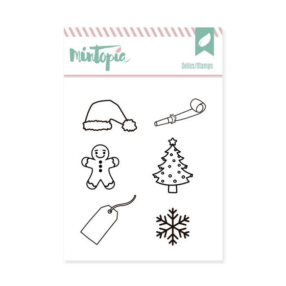 Sellos acrílicos Nieve 5 cm x 5 cm