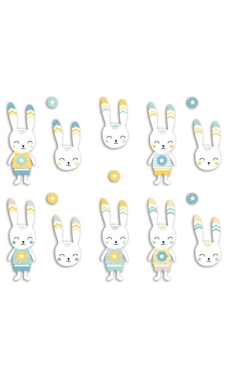 Assorted 20 trimmed shapes Leornard Rabbit
