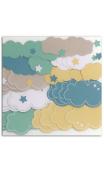 Assorted 20 trimmed shapes Yellow Blue Mint Clouds