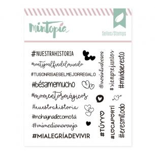 Sellos Hashtags Enamorados 10,5 x 10,5 cm