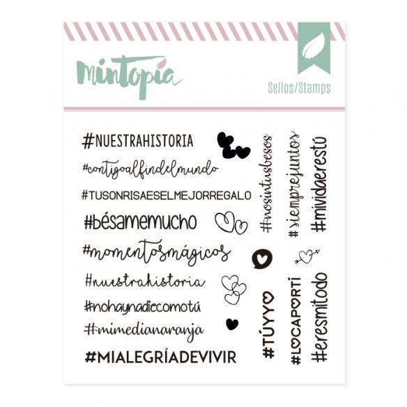 Sellos Hashtags Enamorados 10,5 x 10,5 cm