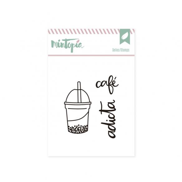 Sellos Café adicta 5 x 4,5 cm