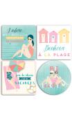 4 planchas stickers couv. 10x10 - baigneuses