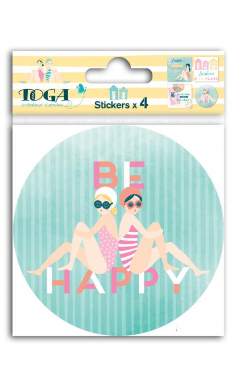 4 planchas stickers couv. 10x10 - baigneuses