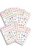 8 planchas 500 stickers orga 10,5x15,5  happy days