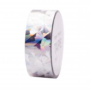 Cinta adhesiva holográfica, cristal plateado 19 mm/10 m