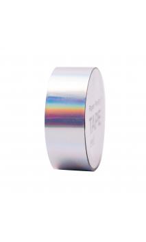 Cinta adhesiva holográfica, plata iridiscente 19 mm/10 m