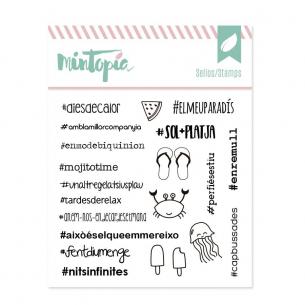 Sello Hashtags veraniegos catalán