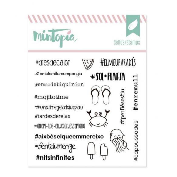 Sello Hashtags veraniegos catalán