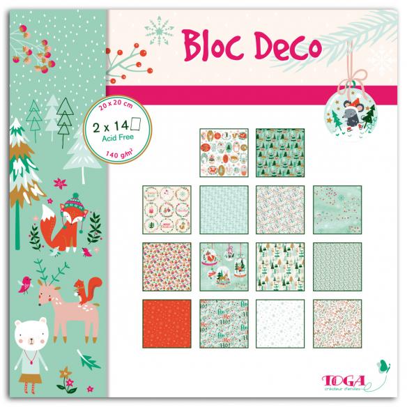 Bloc decoracion 20x20 cm 28hoja(s) Navidad en el bosque