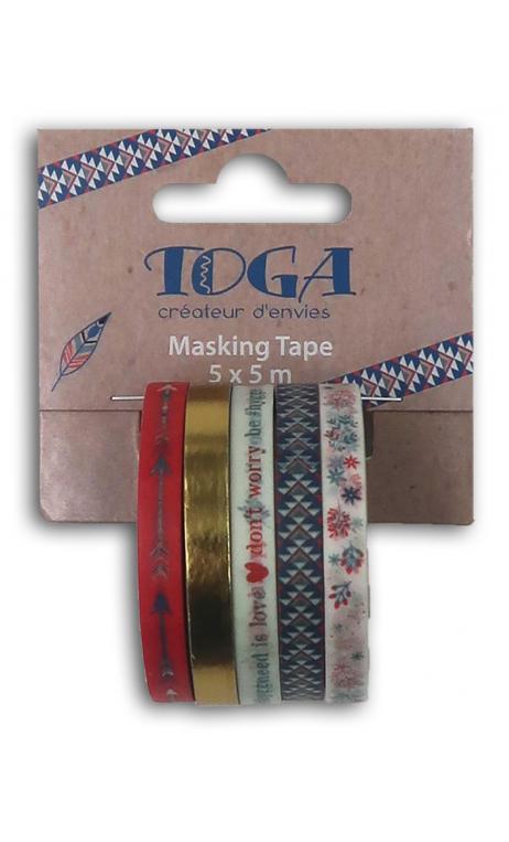 Mini masking tape x5 bujo 5x5m my mi vida diaria