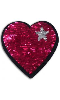 1 Reversible sequin sticker 14cm - heart