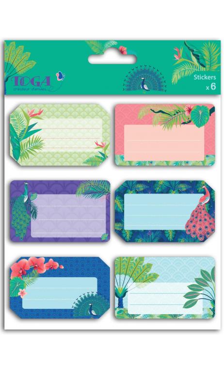 6 Notebook stickers pavo real