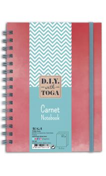 Bicolor coral/pastel grey notebook. 15x21 cm bind 60p