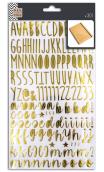 2 Hojas de stickers alfabeto 14,5x26cm oro