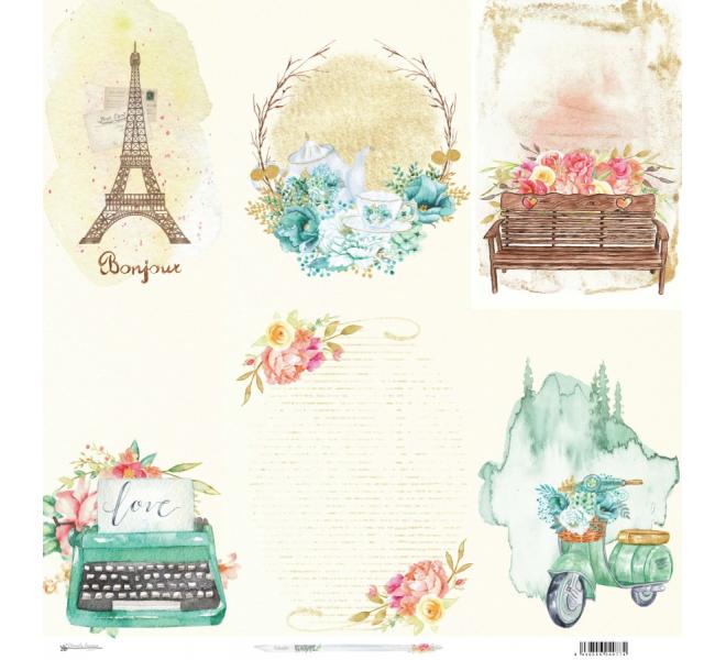 "Recuerdame" 6 papeles  para scrapbooking Manoli Navarro