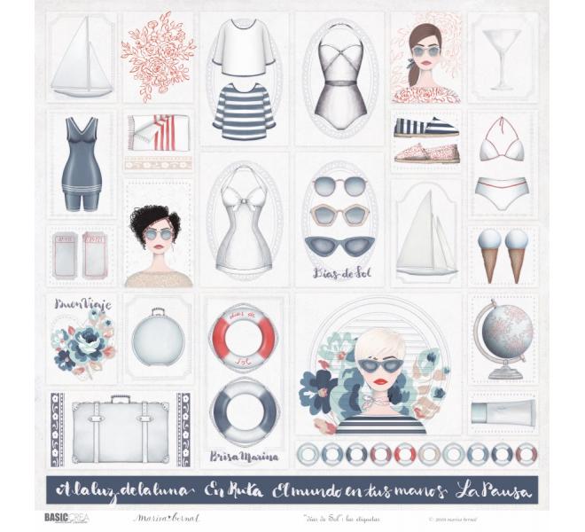 "Días de Sol" 6 papeles para scrapbooking Marisa Bernal