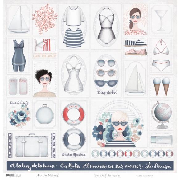 "Días de Sol" 6 papeles para scrapbooking Marisa Bernal