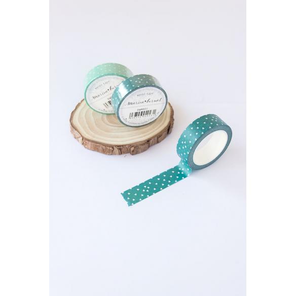 Washi Tape "Corazones Menta" Marisa Bernal 10m
