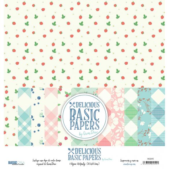 "Delicious Basics"  6 papeles para scrapbooking Coses d'Scrap