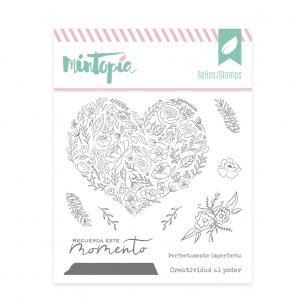 Sello Corazón de flores