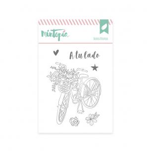 Sello Bici con flores