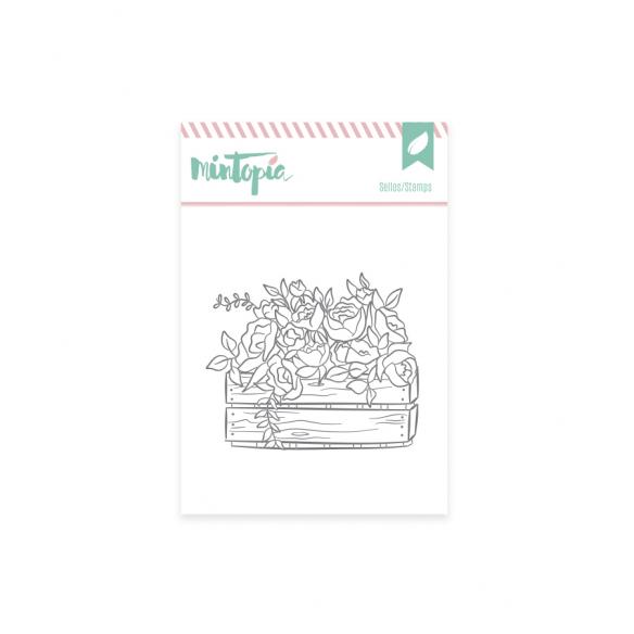 Sello Caja con flores