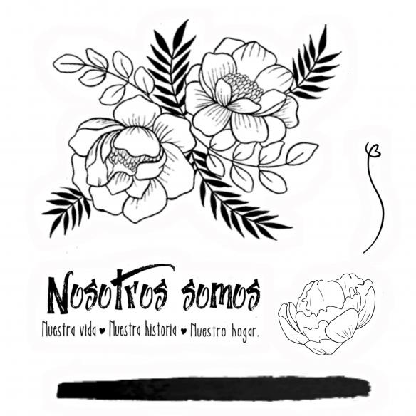 Sellos de Silicona "Peonías" Manuela Navarro