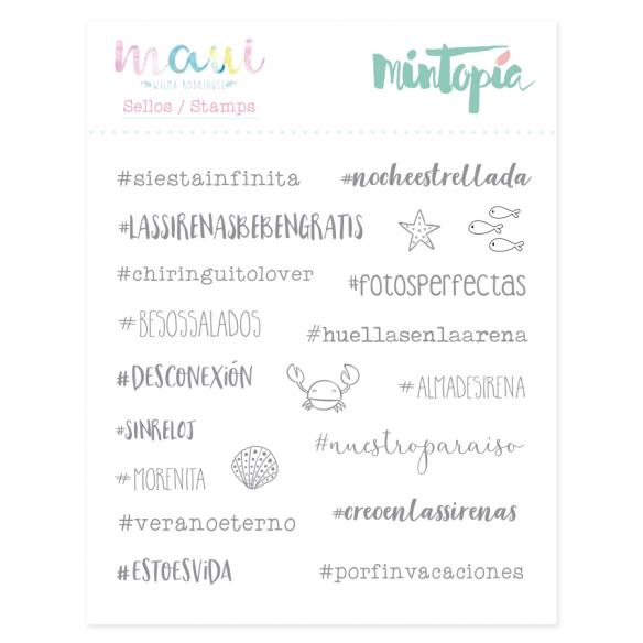Sello Hashtags de sirena 10,5 cm x 10,5 cm