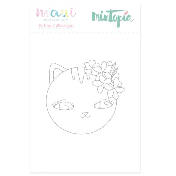 Sello Gato 4,5 cm x 5 cm