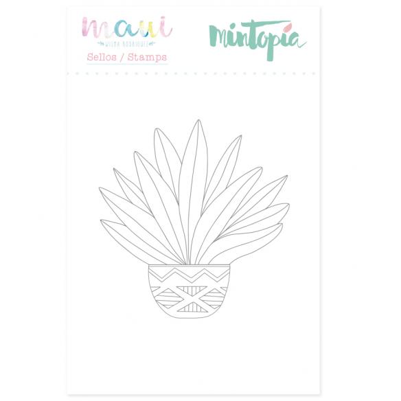 Sello Planta tropical 4,5 cm x 5 cm