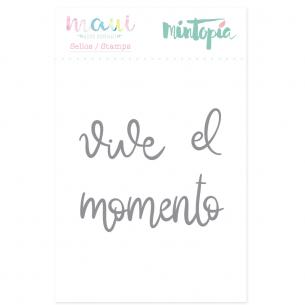 Sello Vive el momento 4,5 cm x 5 cm