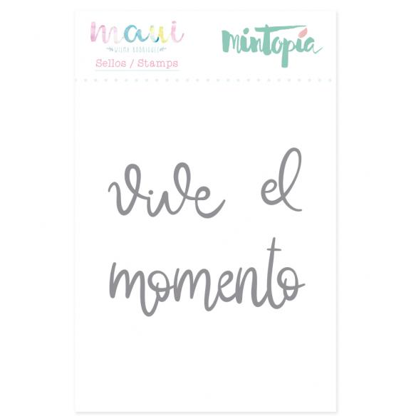 Sello Vive el momento 4,5 cm x 5 cm