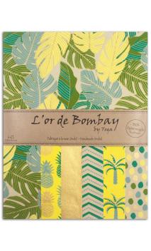 L'Oro de Bombay-6 hojasSurtido27,8x21,6cm - amarillo/vert/Oro