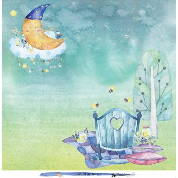 Canción de Cuna 6 papeles +1  Recortable  para scrapbooking Manoli Navarro"