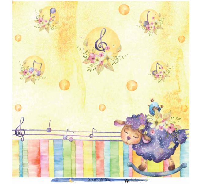 Canción de Cuna 6 papeles +1  Recortable  para scrapbooking Manoli Navarro"