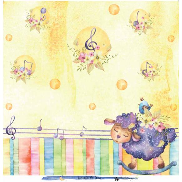 Canción de Cuna 6 papeles +1  Recortable  para scrapbooking Manoli Navarro"