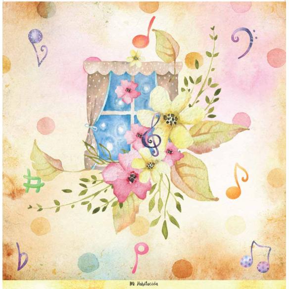Canción de Cuna 6 papeles +1  Recortable  para scrapbooking Manoli Navarro"