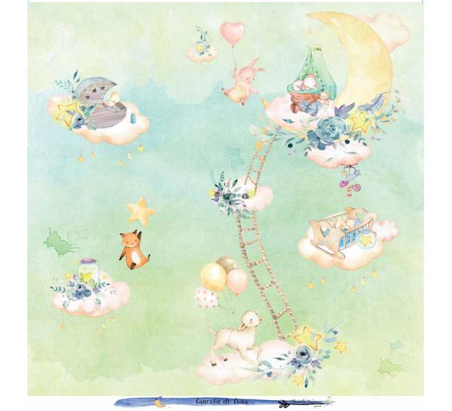 Canción de Cuna 6 papeles +1  Recortable  para scrapbooking Manoli Navarro"